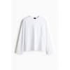 Джерси с длинными рукавами HM свободного кроя, белый