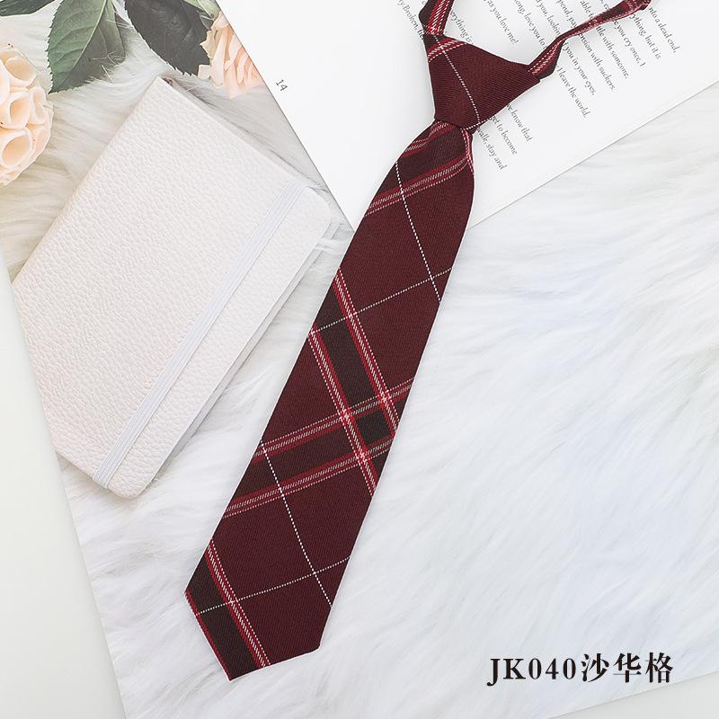Креативный галстук без узлов, студенческий принт, цветная клетка, галстук Jk
