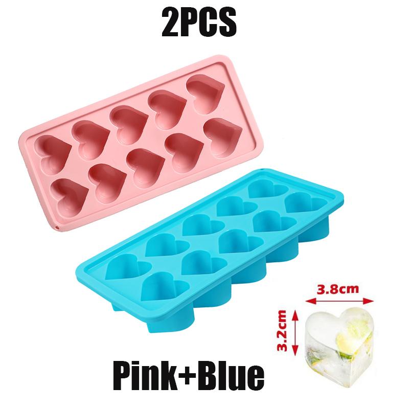 Mini Love Chocolate Heart Shaped Silicone Mold Pink Red Ice Cube Mold Multifunctional DIY Pudding Candy Mold Whiskey Kitchen