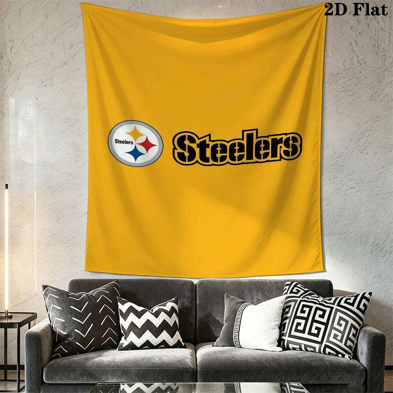 Pittsburgh Steelers Wall Tapestry Aesthetic Wall Hanging Printed Fabric Blanket Decorative Tapestries for Bedroom Living Room Home Decor
