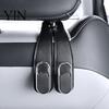 Heavy Duty Car Bag Hangers Universal Seat Hook Hanger, Faux Leather Back Storage Portable Auto Hooks Foldable Interior Organizer for Hanging Groceries