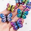 10 шт. смолы 25*32 мм блестящие красочные бабочки со стразами с плоской задней поверхностью 1 отверстие украшения «сделай сам»