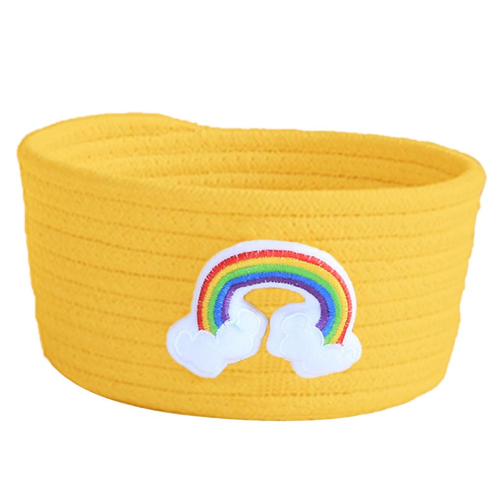 Тканая корзина для хранения из хлопковой веревки с мультяшными животными, детский органайзер для игрушек, настольное хранилище ручной работы для конфет, одежды, игрушечная коробка