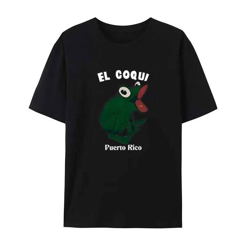 2025 Summer Fashion Short Sleeve El Coqui Frog Printed Round Neck Tshirt For And Women Loose And Versatile Summer Loose