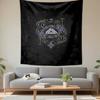 Tapestry Viking Norse Valknut Two Ravens Blue Celtic Circle Rune Pillars Black Minimalist Art