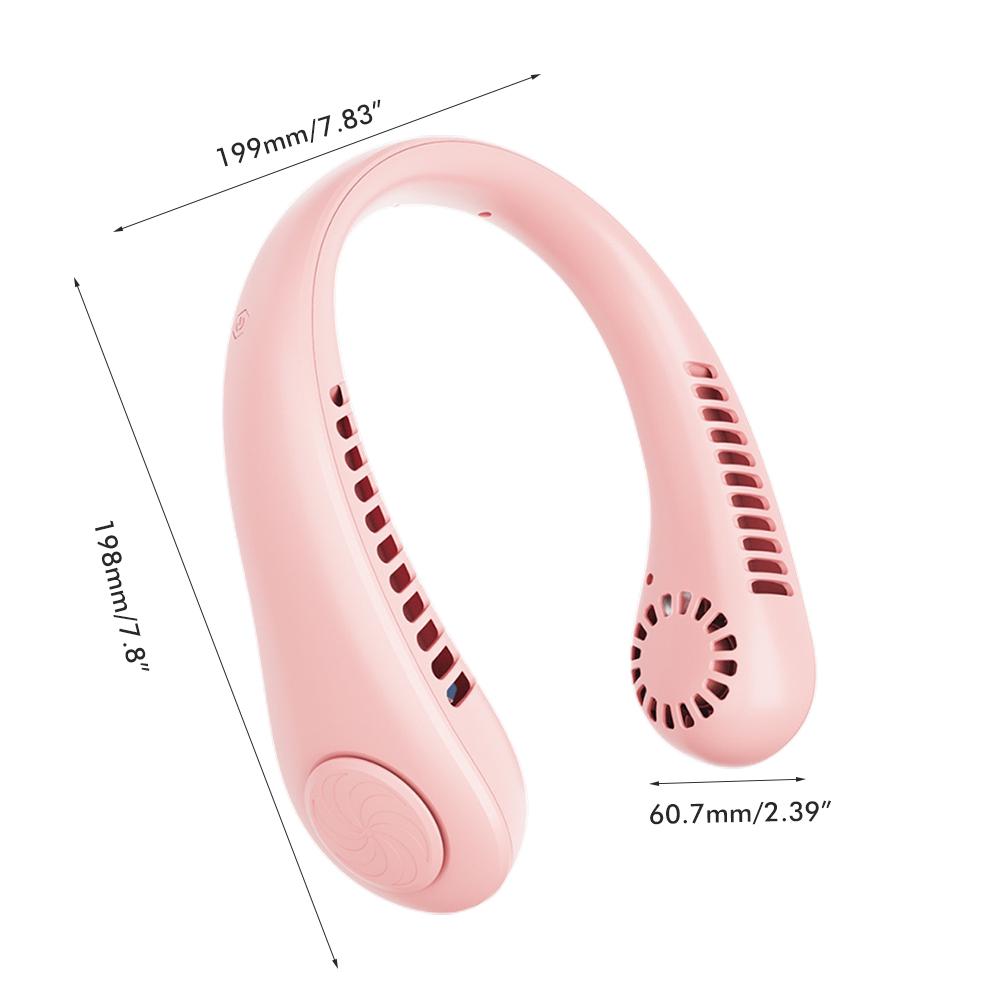 Portable Neck Fan Hands Free Rechargeable Bladeless Neck Fan Wearable Powerful Quiet Fan for Outdoor Sports Office
