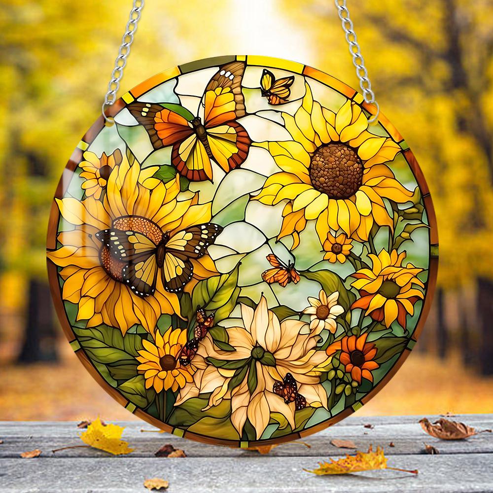 1pc Tree of Life Turtle Butterfly Dragonfly Acrylic Home Wall Decoration Chain Pendant Pendant