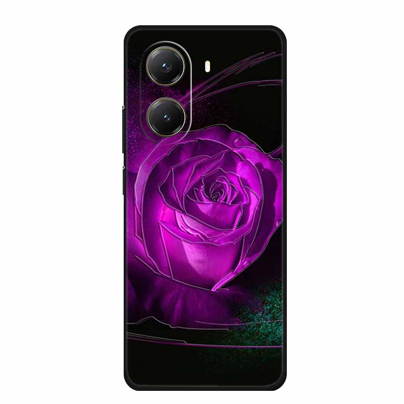 Чехол для Xiaomi POCO X7 Pro X7Pro 3D Рельефный Цветочный Черный Силиконовый Мягкий Задний Чехол-Крышка Для Redmi Turbo 4 Чехол Turbo4 Сумка
