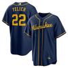 Milwaukee Brewers 22 Yelich Baseball Jersey Mens Sports Shirt