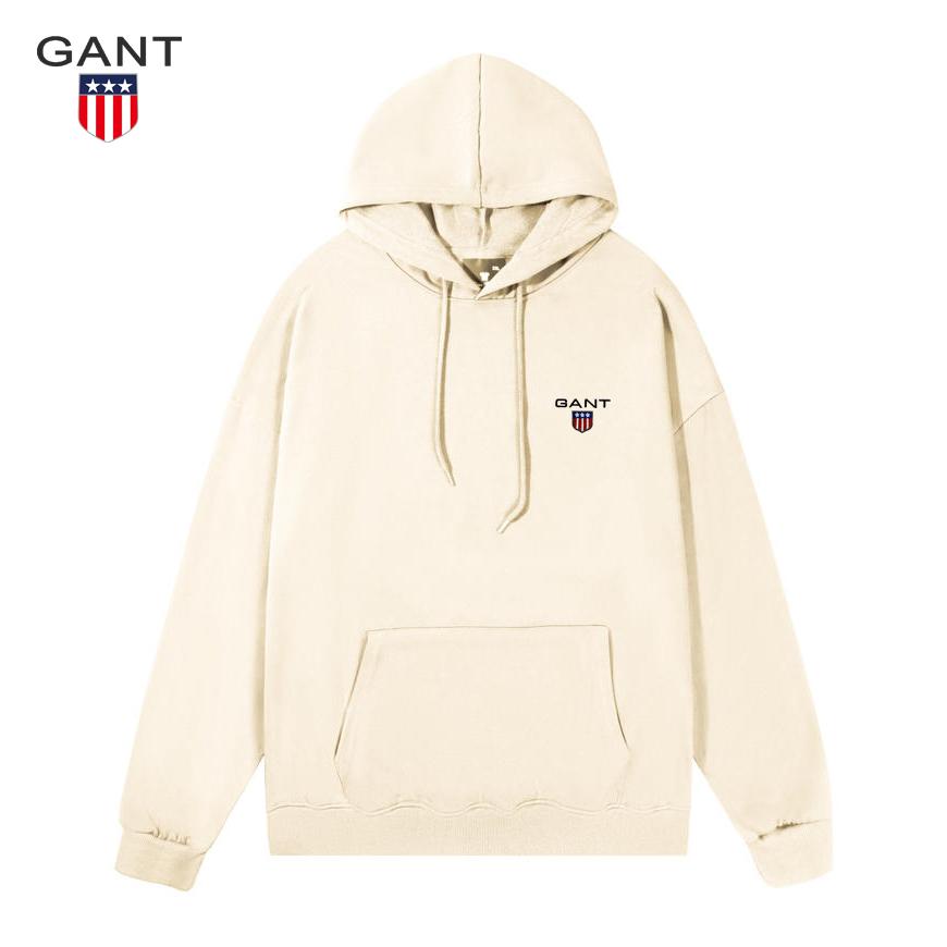 Gant Men's and Women's Spring and Autumn Thin Embroidered Hoodie Pullover, Casual Sports Running Hoodie