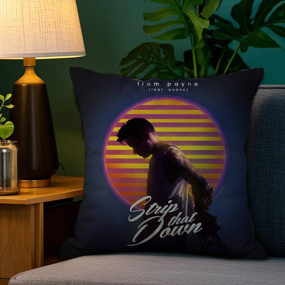 Певец L_Liam Payne Наволочка Диван Гостиная Спальня Двусторонняя печать Квадратная Подушка Подушка для сна