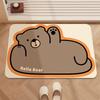 Милый коврик для ванной комнаты с животными, дверь в ванную комнату, диатомовая грязь, противоскользящий, впитывающий и грязный, мультяшный милый противоскользящий коврик для ног