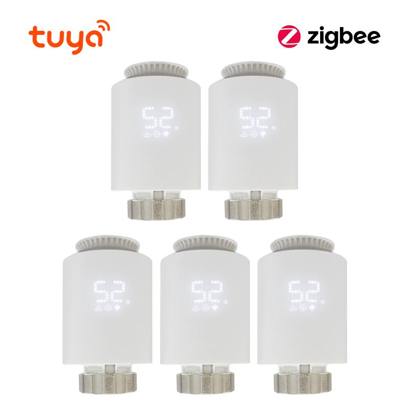Tuya Smart ZigBee 3.0 TRV Radiator Actuator Valve Thermostatic Radiator Valve Temperature Controller Support Alexa Google Home