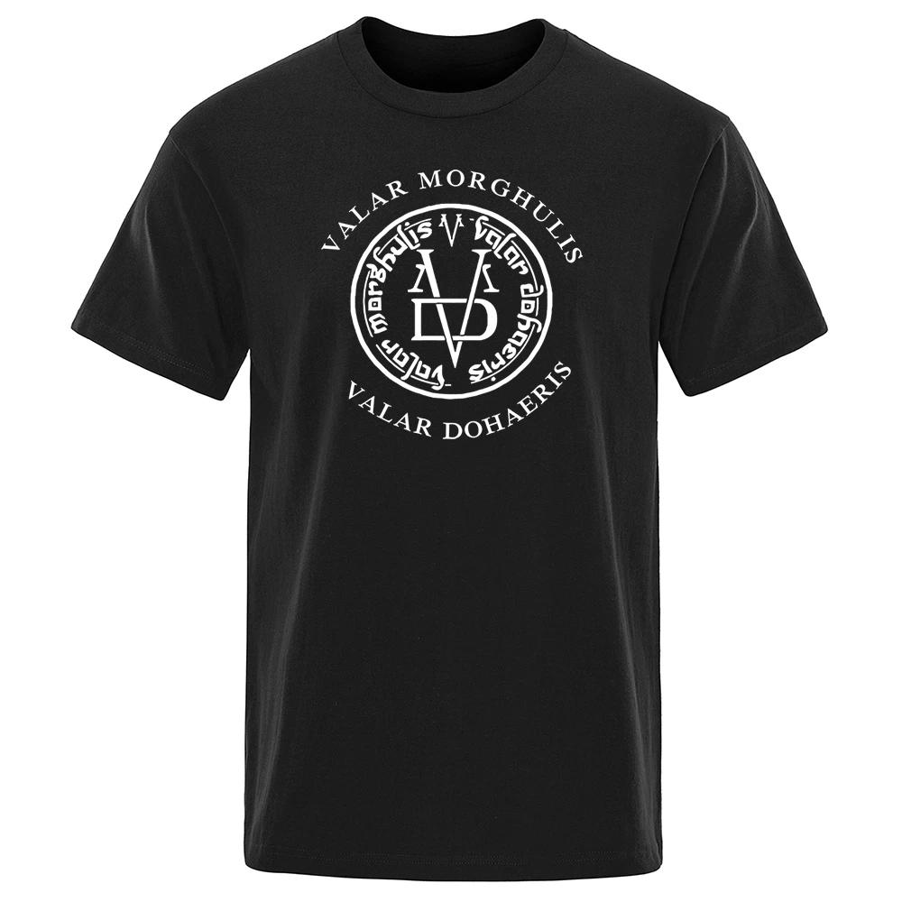 Casual Harajuku Tops Valar Morghulis & Valar Dohaeris Tshirt Hip Hop Casual T-Shirt UnisexShort Sleeve Oversized T Shirt2024