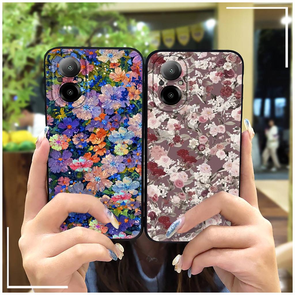 TPU Cartoon Phone Case For Realme C67 4G/Realme12 Lite Oil Painting Waterproof Silicone Durable Back Cover Anti-dust