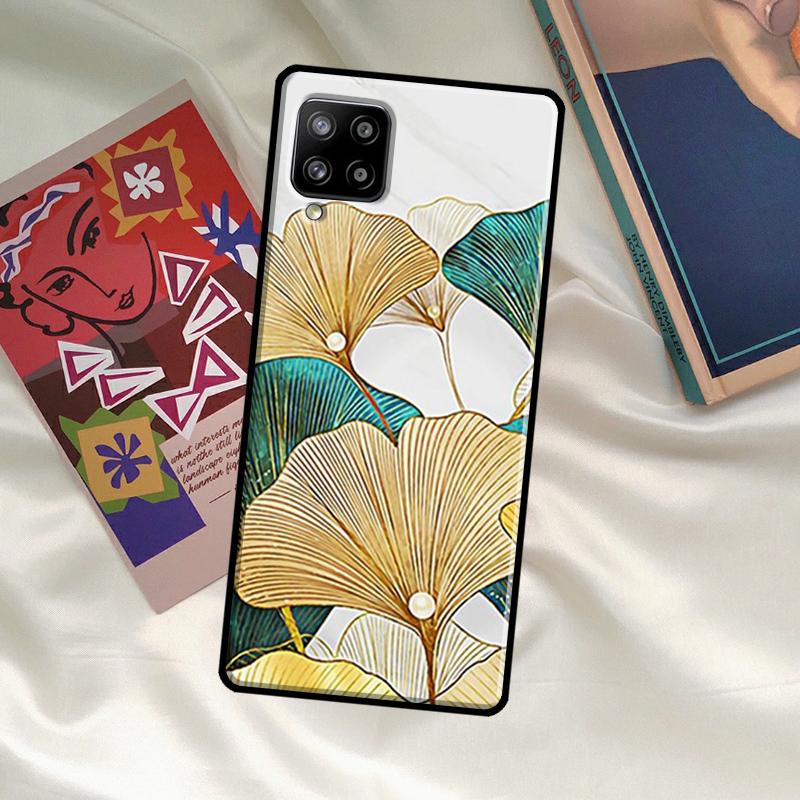 Роскошный чехол с листьями гинкго для Samsung Galaxy A06 A16 A56 A36 A26 A54 A34 A14 A52 A32 A12 A13 A33 A53 A15 A35 A55