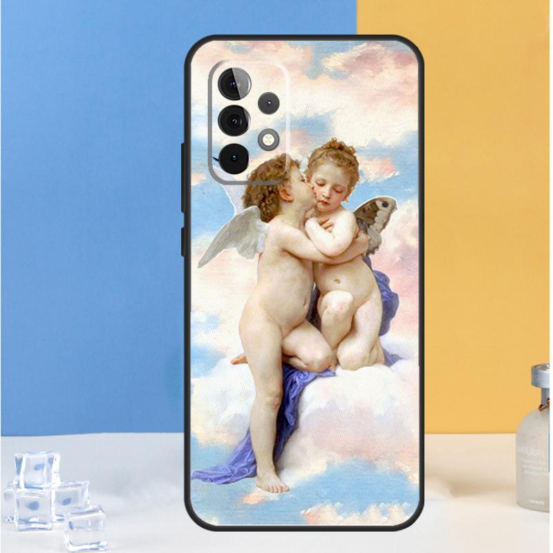 Lucky Butterfly Sky Bear-y Cowhide For Samsung Galaxy A16 A26 A36 A56 A13 A33 A53 A05 A06 A54 A34 A14 A32 A52 A55 A35 A15 Case
