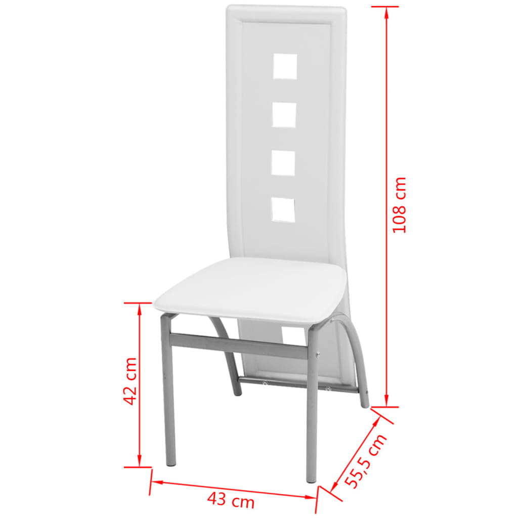Dining Room Chairs 2 pcs White Faux Leather