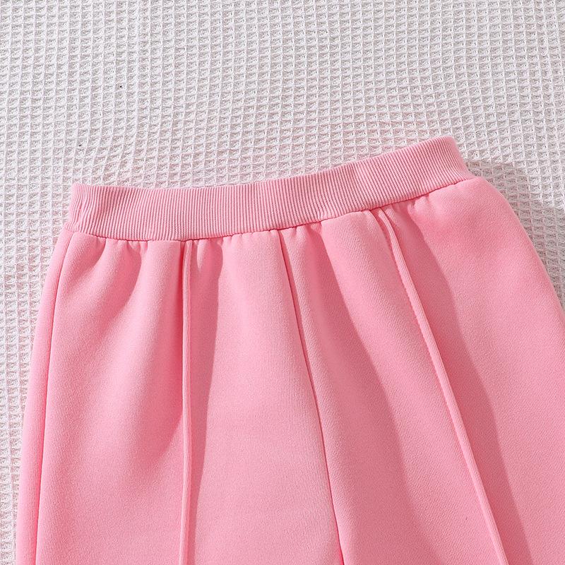 Модный комплект для девочек, Осенняя детская и девичья разноцветная толстовка с длинным рукавом и принтом букв и цветов, Повседневные длинные брюки