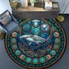 Marine Life Glass Round Area Rug Under Office Chairs Bedroom Living Room Home Decor
