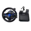 Racing Wheel with Linear Pedals and Paddles USB Universal 180 Degrees Rotation Vibration Feedback PC Game