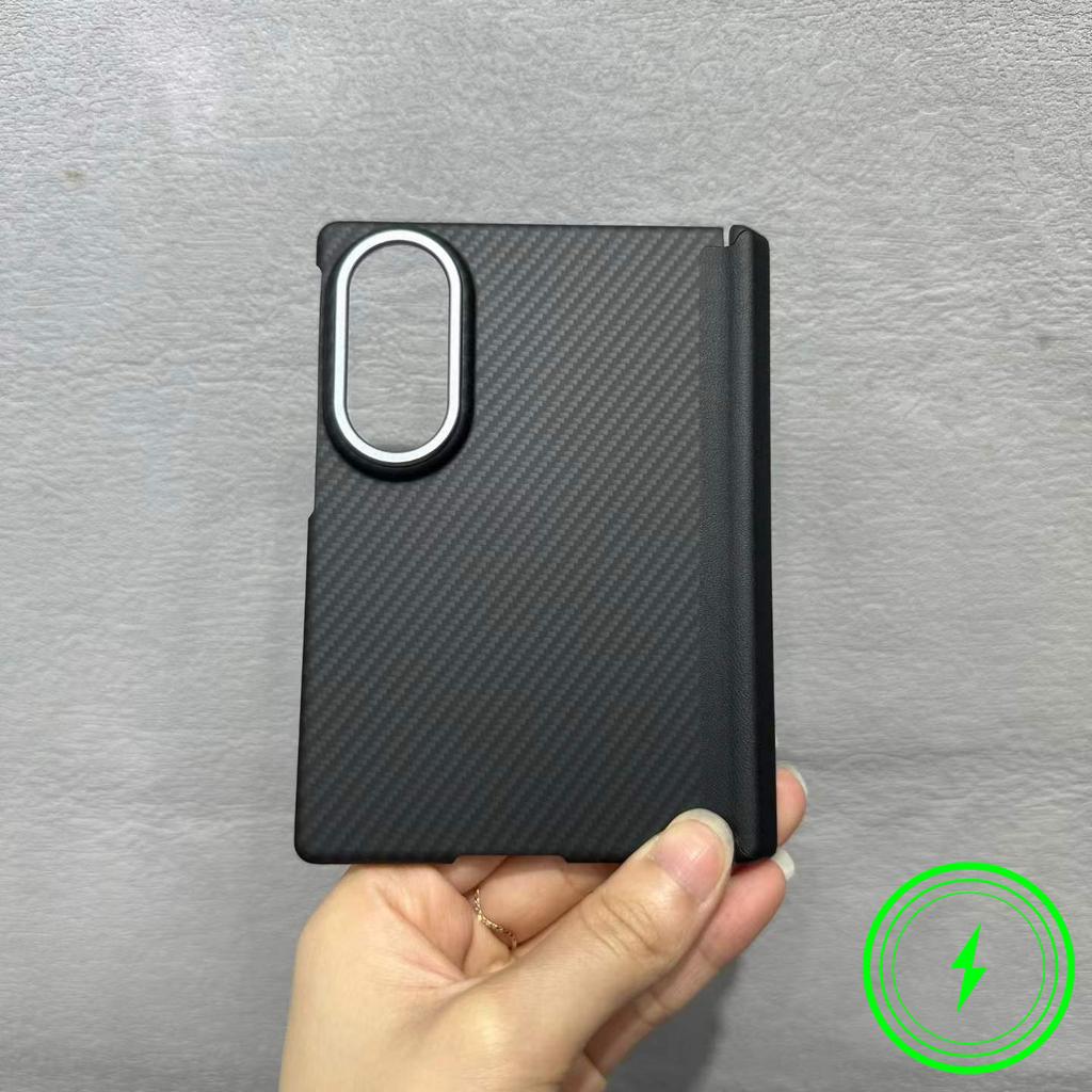 Для Samsung Galaxy Z Fold 8 1500d Текстура Углеродного Волокна Магнитный Шарнир Защитный Чехол Для Magsafe Беспроводной Зарядки Бизнес-Чехол