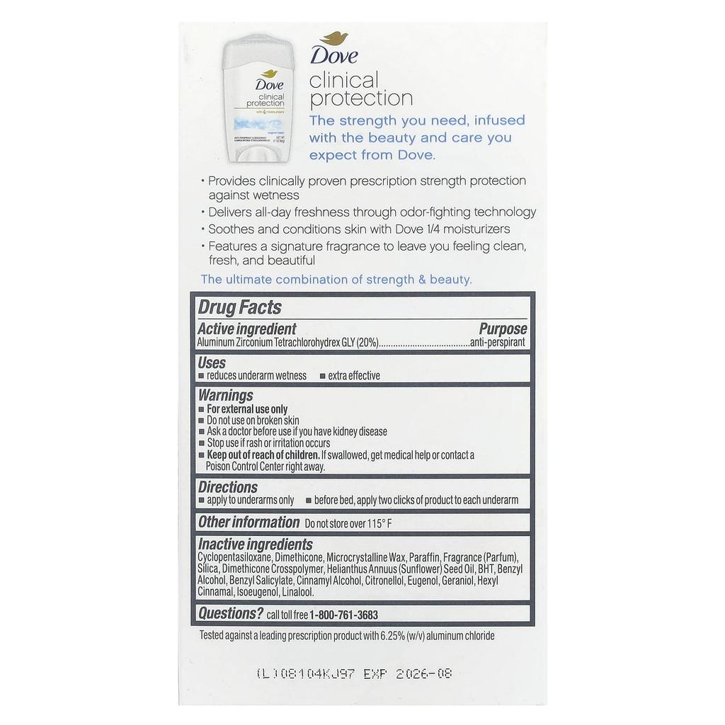 Clinical Protection, Prescription Strength, Sweat Control Deodorant, Original Clean, 1.7 Oz (48 G)