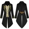 Mens Steampunk Tailcoat Medieval Gothic Court Embroidered Jacket Halloween Stage Cosplay Costume
