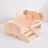 With Stairs Wooden Mini Bed Pig Rabbit Dollhouse Toy Bed Doll Miniature Bed  Photo Props