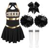 Girls Cheer Leader Halloween Performance Uniform Costume High School Sleeveless Dress Cheerleading Outfit