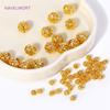 Brass 18K Gold Plated 4/5/6/8mm Round Hollow Spacer Beads,Make Beads For Bracelets,Jewelry And Accessories Wholesale
