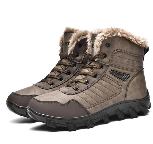 Новая зимняя уличная обувь мужские меховые зимние ботинки спортивные походные ботинки плюс бархатные хлопковые туфли повседневная обувь M1094