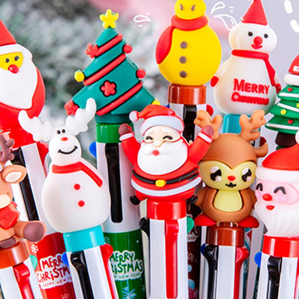 6x/набор 4 в 1 разноцветная шариковая ручка Рождественская шариковая ручка 0,5 мм ручка-челнок ручка для письма офис школьные принадлежности