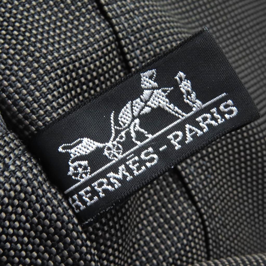 Отличная сумка-тоут HERMES Her Line MM с логотипом H и пуговицами Serie из парусины серого цвета Женская Б/У