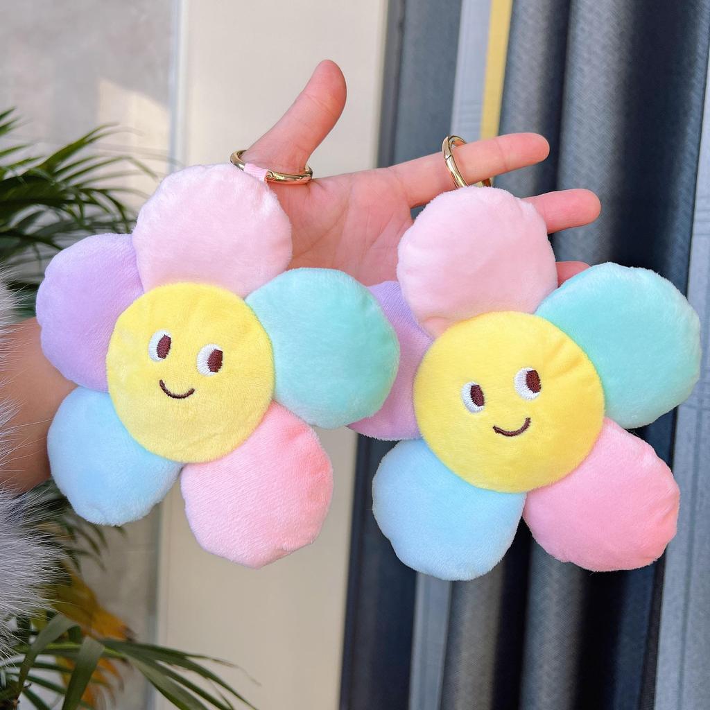 Плюшевый брелок-кукла в виде семицветного подсолнуха