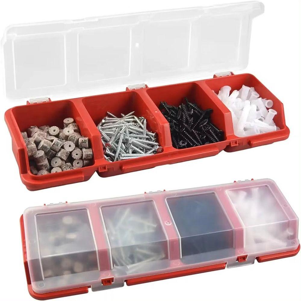 1Pcs Blue Red Screw Organizer Box with Lid Tool Part Container Bin New Parts Storage Box