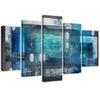 Five Piece Picture Canvas Print Abstract Turquoise Blue