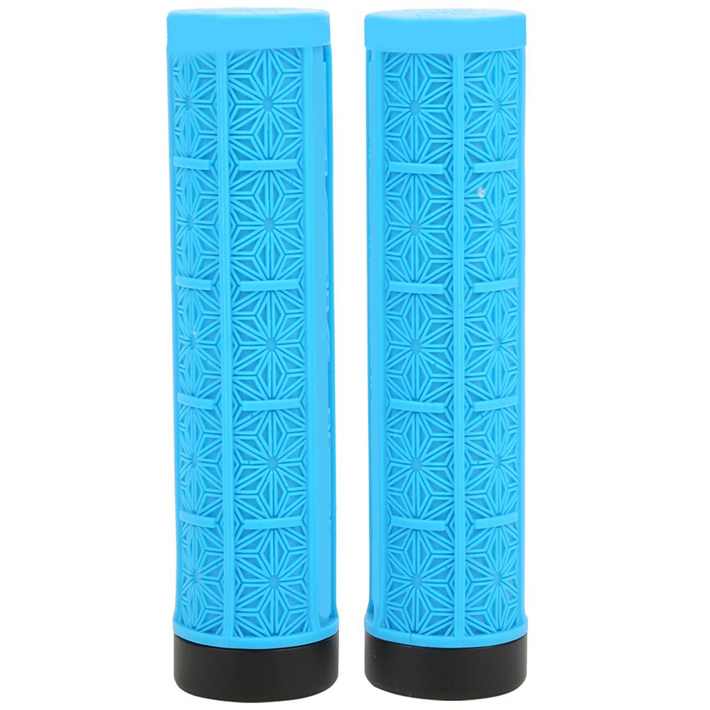 1Pair Mountain Bike Silicone Handlebar Grip Cover Unilateral Locked Non slip Bicycle Accessory(blue )