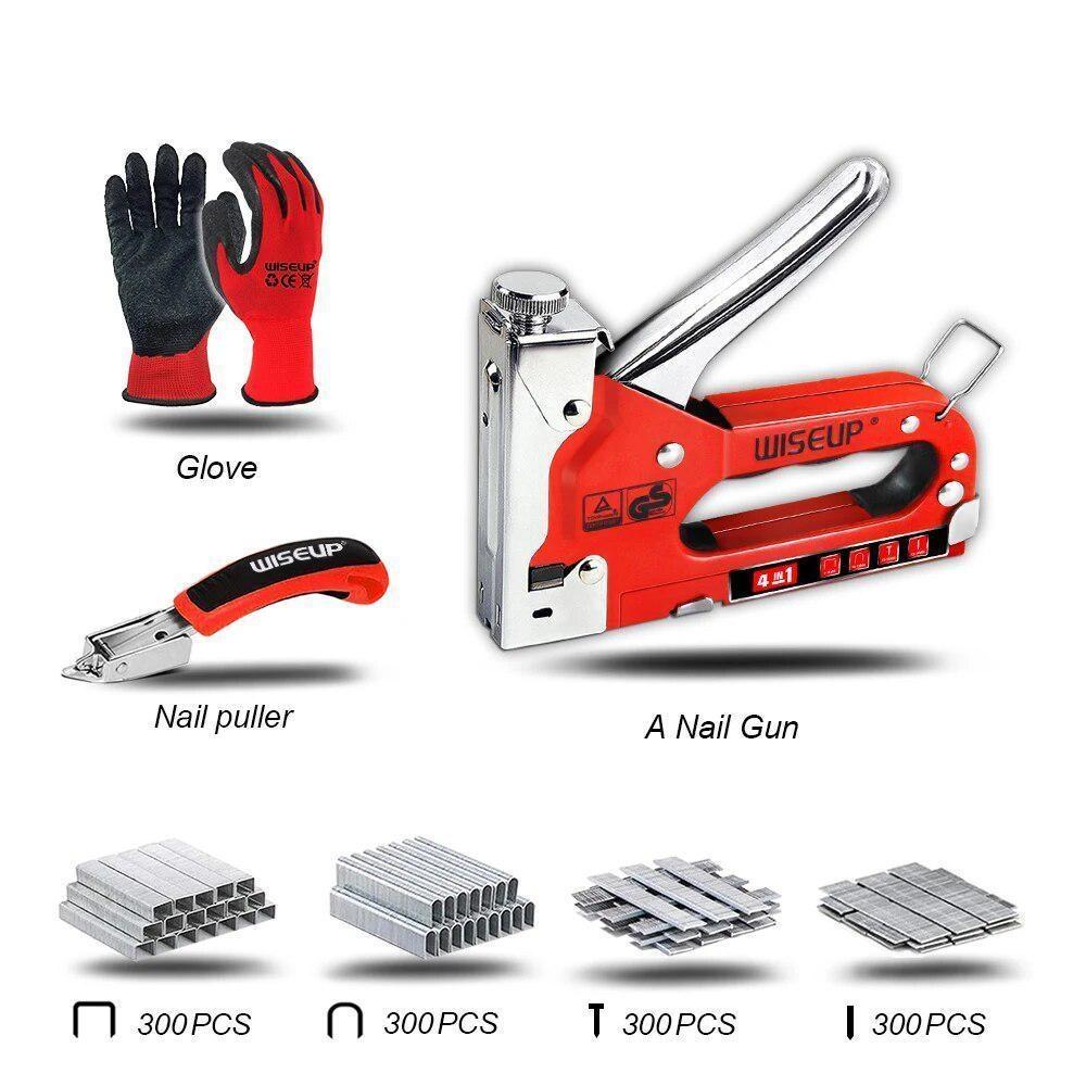 WISEUP ручной гвоздезабивной пистолет степлер для деревянных рам с гвоздодером бытовой степлер для деревянной мебели своими руками строительные степлеры инструменты