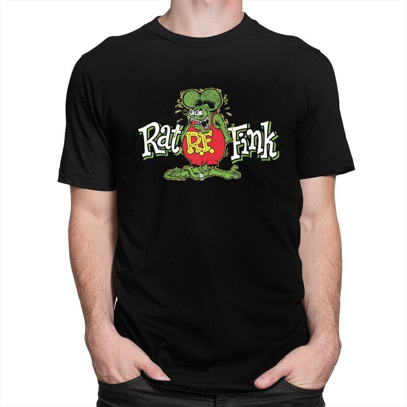 Мужские футболки на заказ с рисунками из аниме и мультфильмов, Rat Fink. Хлопковые футболки с коротким рукавом, повседневные.