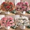 1PC Artificial Flowers Retro Silk Rose Bouquet Hydrangea Peony Vintage Bride Holding Fake Plants Flowers Home Wedding Decoration