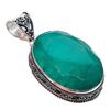 Emerald(Simulated) Gemstone Handmade 925 Sterling Silver Jewelry Pendant 2.17" AH-874