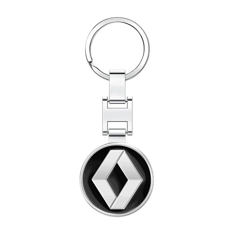 2026 Hot For Renault Interior Stickers 1pcs Metal Car Styling Steel Keychain Key Ring Auto Accessories For Renault RS Koleos Cap
