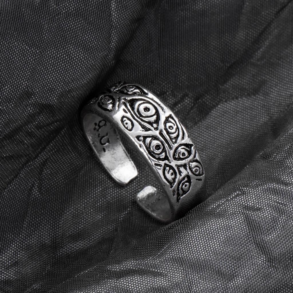 Vintage Punk Carved Eyes Mens Ring Finger Jewelry Hip Hop Rock Culture Ring Unisex Women Male Party Metal Rings Accessories