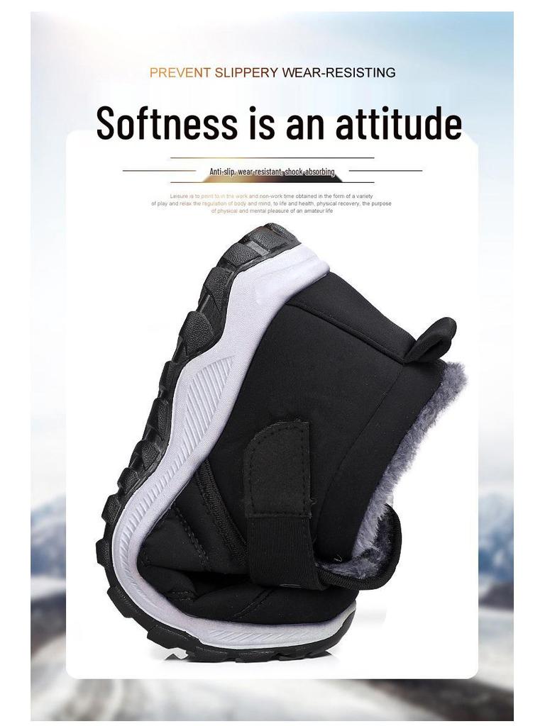 Мужские утепленные хлопковые зимние туфли в старом пекинском стиле - Теплые сноубутсы, Утепленная повседневная обувь