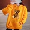 Autumn Women Hoodies Long Sleeve O-Neck Cute Bear Print Fashion Female Street Casual Commuter Tops Clothing Pullover Sweatshirt