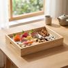 Serving Tray with Insert Natural Wood Wooden Serving Tray Long-Lasting Sturdy for Caterers, Home Entertaining, Catering Displays
