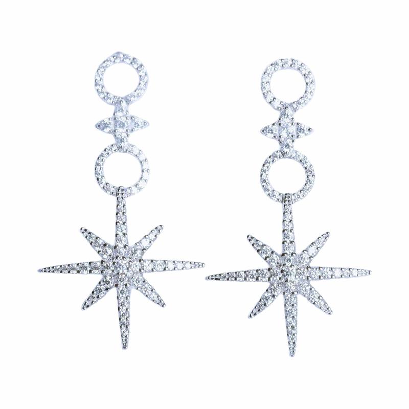 APM Monaco Six-pointed star design 925 silver earrings women's silver AE14236OX