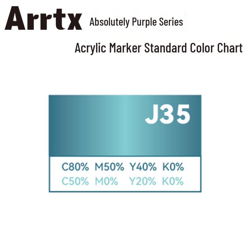 Arrtx Ataishi Акриловый маркер с мягким наконечником, 1 шт., Абсолютно фиолетовый, Стиль A/B, 30 цветов, Водонепроницаемый, Быстросохнущий, Непрозрачный.