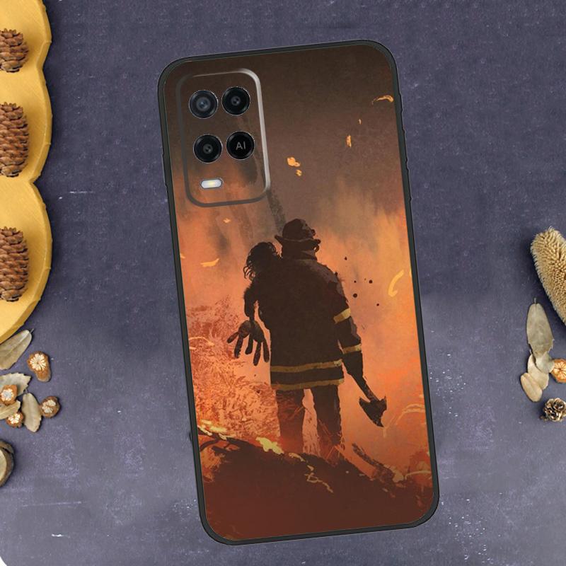 Firefighter Heroes Fireman Phone Case For Oppo A79 A18 A38 A58 A78 A98 A17 A40 A60 A80 A16 A76 A96 A15 A74 A94 A54 A77